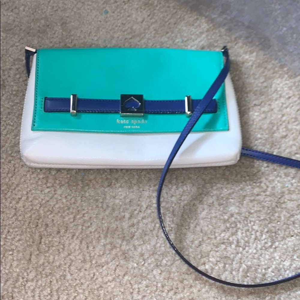Kate Spade Teal and White Crossbody Bag
